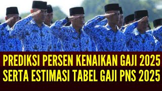 PREDIKSI PERSENTASE KENAIKAN DAN ESTIMASI TABEL GAJI PNS 2025 [upl. by Suinotna520]