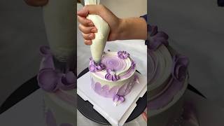 Purple rose cake decorating design cake cakedecorating [upl. by Adachi271]