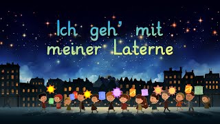 Ich geh mit meiner Laterne Lied mit animiertem Text und Bildern [upl. by Nemhauser659]