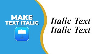 How to make text italic in keynote [upl. by Nadaba]