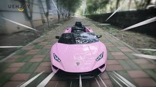 Uenjoy 12V Kids Electric Ride On Car Lamborghini Huracán Motorized Vehicles with Remote Control [upl. by Aleras556]