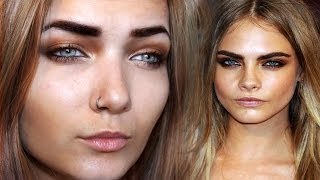 Cara Delevingne Makeup Tutorial [upl. by Fontes546]