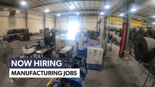 Now Hiring  Manufacturing Jobs [upl. by Zinah]