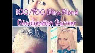 Décoloration Garnier 100100 ultra blond Brun à Blond à la maison [upl. by Kirk]