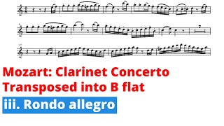 Mozart Clarinet Concerto transposed for Bb clarinet 3 Rondo [upl. by Adrial]