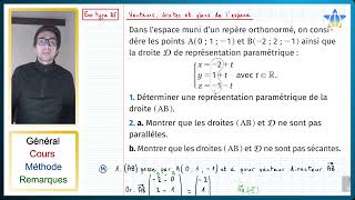 📝PDF  EXO TYPE DS 1  Vecteurs droites et plans de lespace [upl. by Draned]