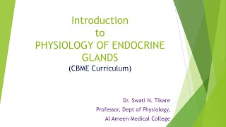 Introduction to Physiology of Endocrine glands [upl. by Nnednarb]