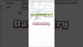 Data Entry Form using shortcut l Amazing tips in excel excel excelshorts ytshorts [upl. by Abbott]