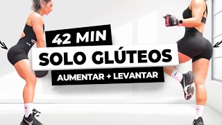 42 MIN SOLO GLUTEOS GRANDES en CASA  Rutina Aumentar Solo Gluteos Rápido Tiempo Real Con Peso [upl. by Ueihttam]