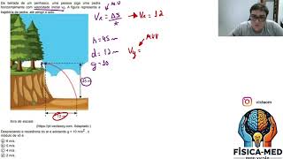 Da beirada de um penhasco uma pessoa joga uma pedrahorizontalmente com velocidade inicial v0 [upl. by Kara-Lynn790]