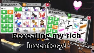 Revealing my rich adopt me inventory Has 1000 old items [upl. by Niamrahc]