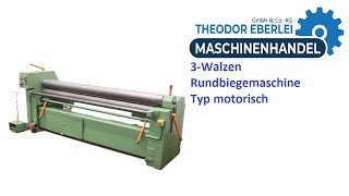 ID 34228 3Walzen Rundbiegemaschine 2090 x 3 mm Typ motorisch [upl. by Crosley103]