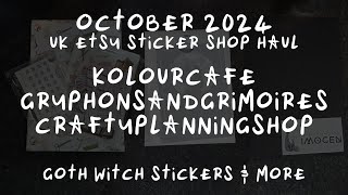 🛍 UK Etsy Goth Witch Planner Stickers Haul CraftyPlanningShop  GryphonsandGrimoires amp KolourCafe ✨ [upl. by Eciryt103]