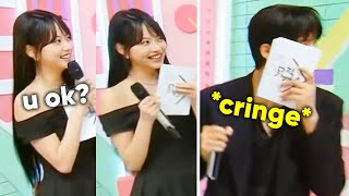 Eunchae watching her new MC partner suffer from cringe on his 1st day [upl. by Limemann]