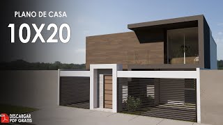 Plano de casa de 10x20 metros [upl. by Resor]