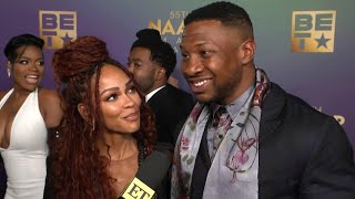 Meagan Good ‘Happier’ Than Ever With Jonathan Majors Exclusive [upl. by Burch39]