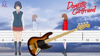 Domestic girlfriend opening  Crying for Rain Bass Tabs Tutorial [upl. by Kurtzman]