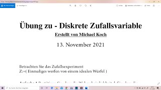 Wahrscheinlichkeitsrechnung  Die Zufallsvariable [upl. by Moht39]