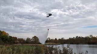 Army helicopters practice putting out wild fires using a Bambi Bucket [upl. by Yoko]