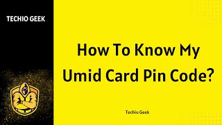 How To Know My Umid Card Pin Code [upl. by Eriam]