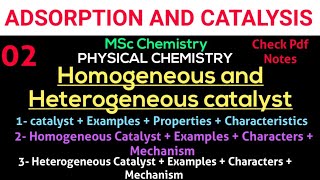 Homogeneous amp Heterogeneous Catalyst  Properties  Examples  Character  Mechanism •MSc Chemistry• [upl. by Home305]