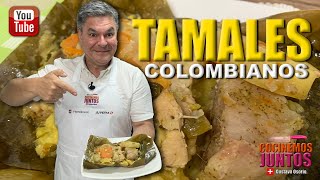 como hacer unos TAMALES COLOMBIANOS  cerdo y pollo [upl. by Swigart210]