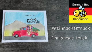 Weihnachtstruck Grußkarte  Christmas truck grettingcard [upl. by Aridaj]