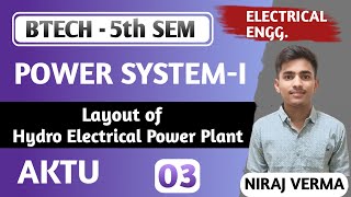 Layout of Hydro Electrical Power PlantPower System1Btech5th semesterElectrical Engineeringaktu [upl. by Winston502]