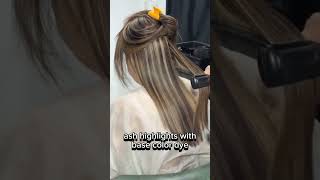 ash highlight with base dyehair strikingfoil highlights with base color dyefashion shade dye [upl. by Ayanej780]