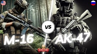 AK47 vs M16 Rifle Comparison 2024  Which is Better for Combat ak47gun m16 [upl. by Ellerrehc]