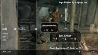 Tutorial de Herreria Forjar armas The Elder Scrolls V Skyrim [upl. by Allegra]