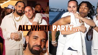 Drake Looks Stressed At AllWhite Party Lil Baby Spends The Night at Michael Rubin’s [upl. by Nref701]