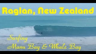 Surfing Raglan New Zealand Manu Bay amp Whale Bay Surf film [upl. by Acsirp921]