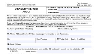 Form SSA 3368 walkthrough Disability Report  Adult [upl. by Marek]