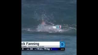 Surfer Mick Fanning escapes shark attack  GIF [upl. by Amitaf]