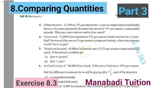 8th class maths chapter 8comparing Quantities Exercise 83 Qno 2amp3 part 3CBSENCERT [upl. by Felecia]