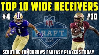 Top 10 WIDE RECEIVERS In The 2024 NFL Draft  Dynasty Rookie Fantasy Football [upl. by Cerf924]