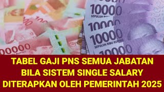 KENAIKAN GAJI PNS 2025 PAKAI SKEMA SINGLE SALARY INI TABEL GAJI PNS SKEMA SINGLE SALARY DITERAPKAN [upl. by Eahs]