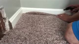 How to cut and fit carpet in a room [upl. by Boiney845]