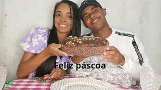 Bolo de pascoa  o video saiu sem son😪😪 Narrei explicando feliz páscoa a todosmukbang [upl. by Ahras]