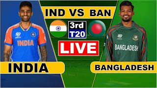 Live IND Vs BANG T20 Match Score  Live Cricket Match Today IND vs BANG live 1st innings last 6 ove [upl. by Berthoud]