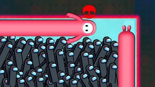 OMG  THE IMPOSTER VS PINK BEAN BEST EPIC SNAKE BATTLE 🐍😍 CREZY SNAKE IO GAME PLAY SNAKEGAME [upl. by Biddle]