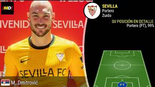 Dmitrovic Sevilla Trayectoria posiciones y habilidades [upl. by Dnalyr]