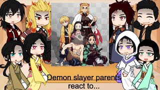 Demon slayer parents react to their kids  futureFull Ver [upl. by Ahsiruam]