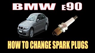 BMW E90  320I   HOW TO CHANGE SPARK PLUGS [upl. by Yelad321]