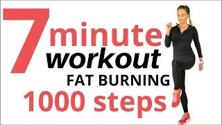 WALKING AT HOME  7 MINUTE FAT BURNING FAST PACE WALK 1000 STEPS AT HOME  INDOOR WALKING WORKOUT [upl. by Esylle]