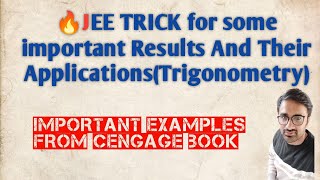 🔥JEE TRICK for some important Results And Their Applications jee maths [upl. by Rocher]