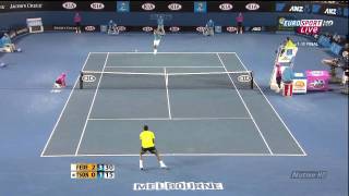 Federer vs Tsonga Australian Open 2010 highlights 22 HD [upl. by Krenek]