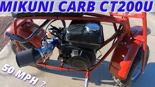 Coleman CT200U gets a VM22 Mikuni  Top speed run [upl. by Lilas]