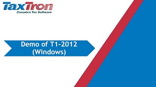 A Full Demo of Canadian Tax Software TaxTron T1 for Windows [upl. by Darian687]